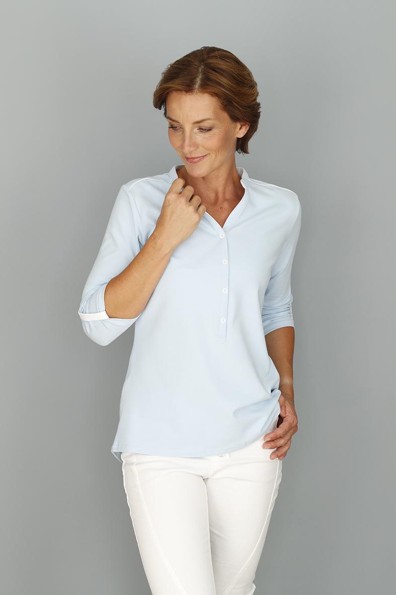 Ildiko - Hellblau - Blusenshirt mit 3/4 Ärmel