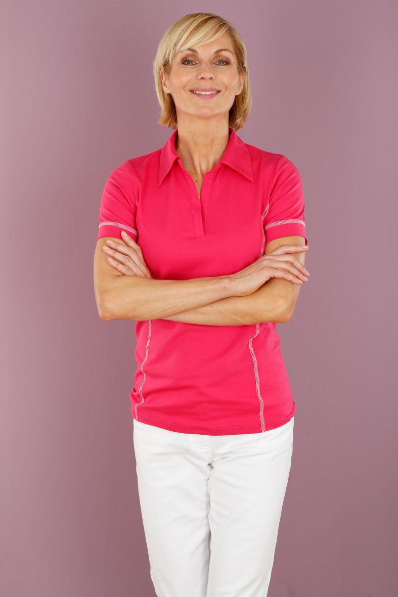 Niobe - Pink - Poloshirt ohne Knöpfe