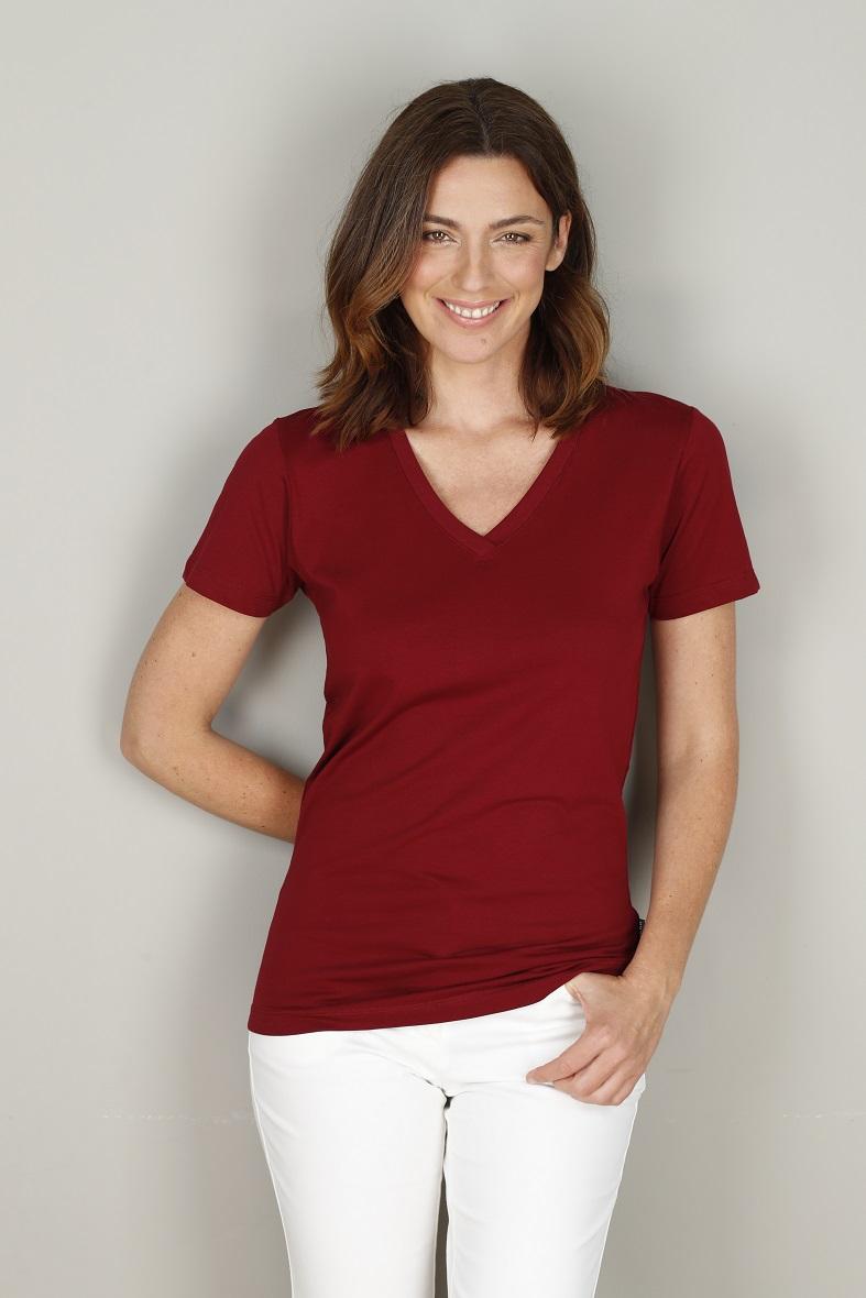 Fenja - Bordeaux - Damen-Kurzarmshirt