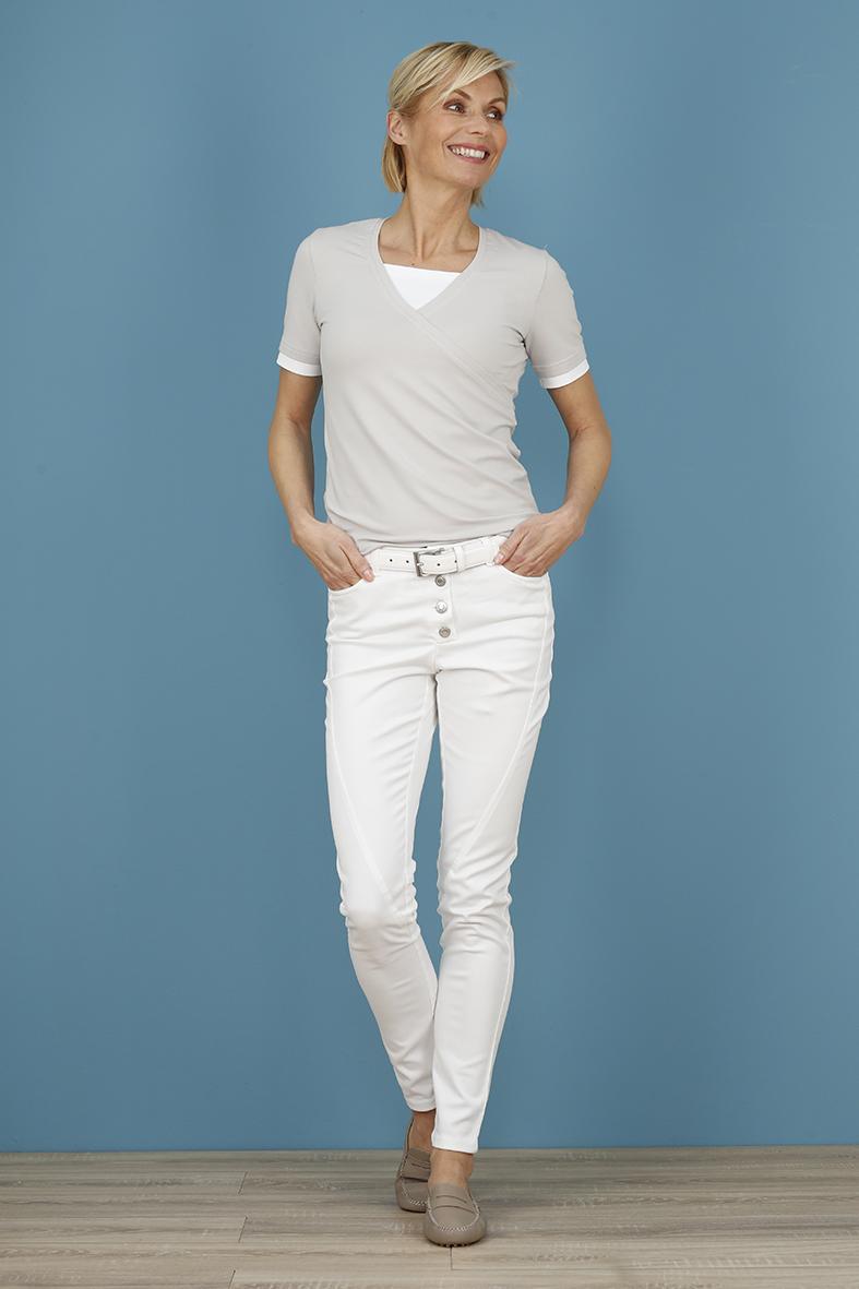 Kora - Kitt - Kurzarm-Shirt in Wickeloptik