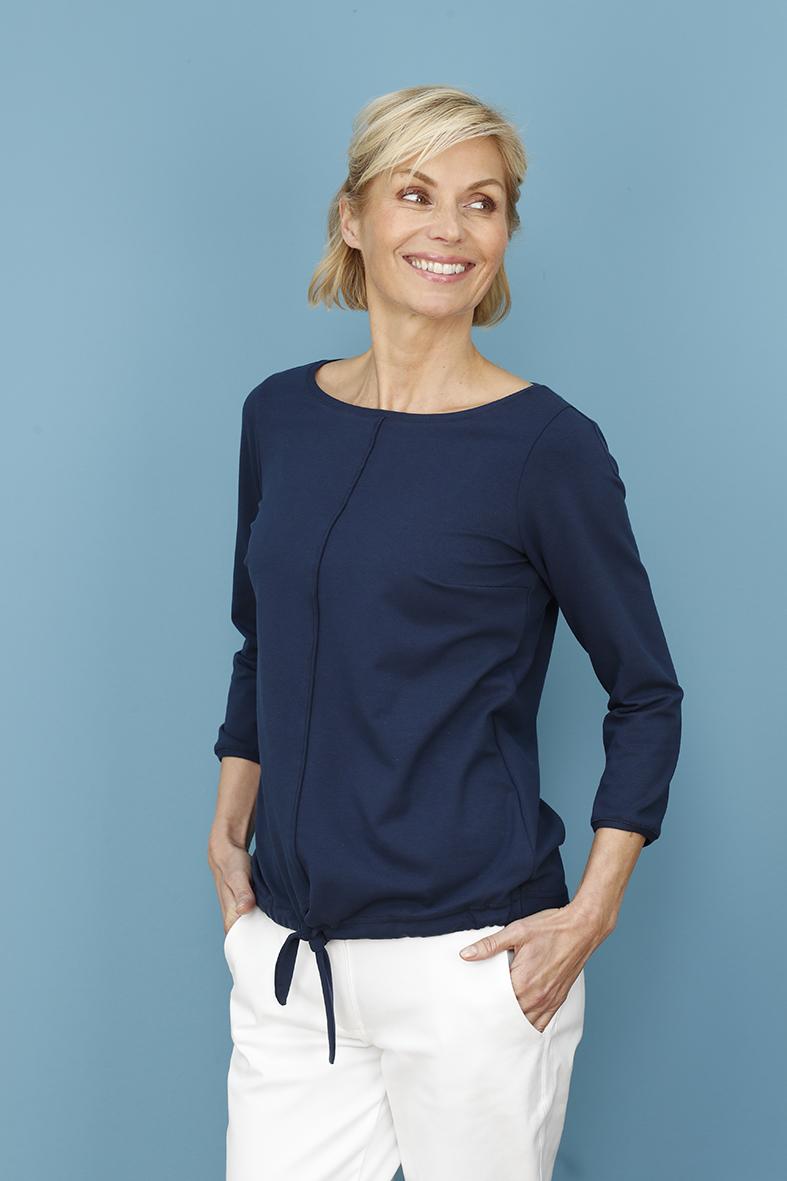 Marla - Marine - Shirt mit 3/4 Ärmeln