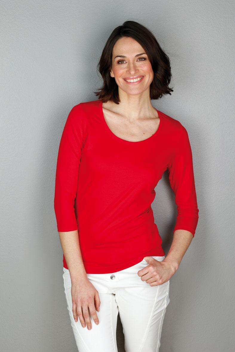 Oya - Rot - Damenshirt mit 3/4-Ärmel