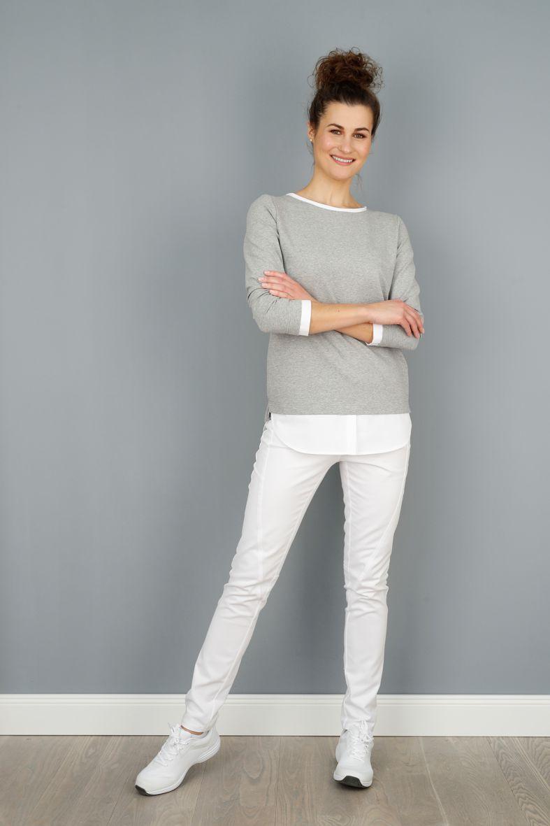 Reka - Graumelange - Rundhals-Shirt im Lagenlook