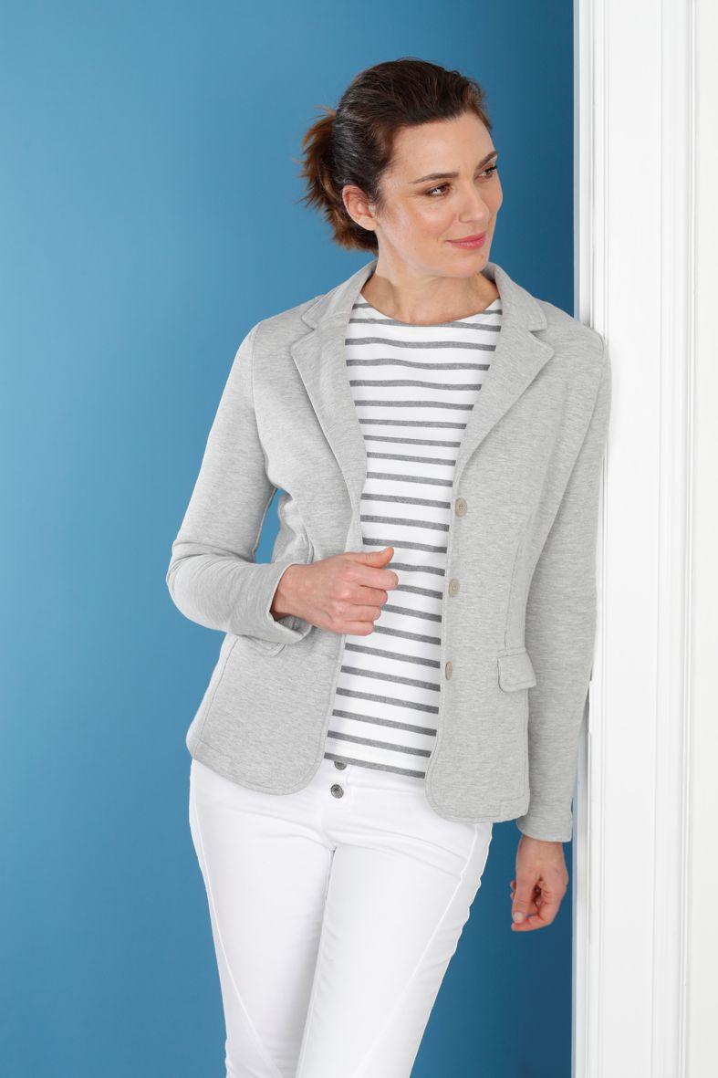 Sonya - Graumelange - Damen-Sweatblazer