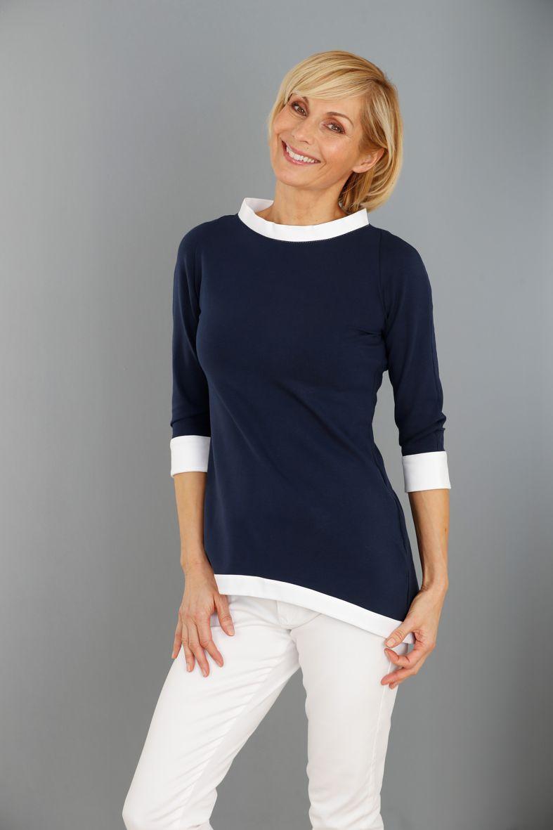 Xenia - Marine Weiss - Longshirt