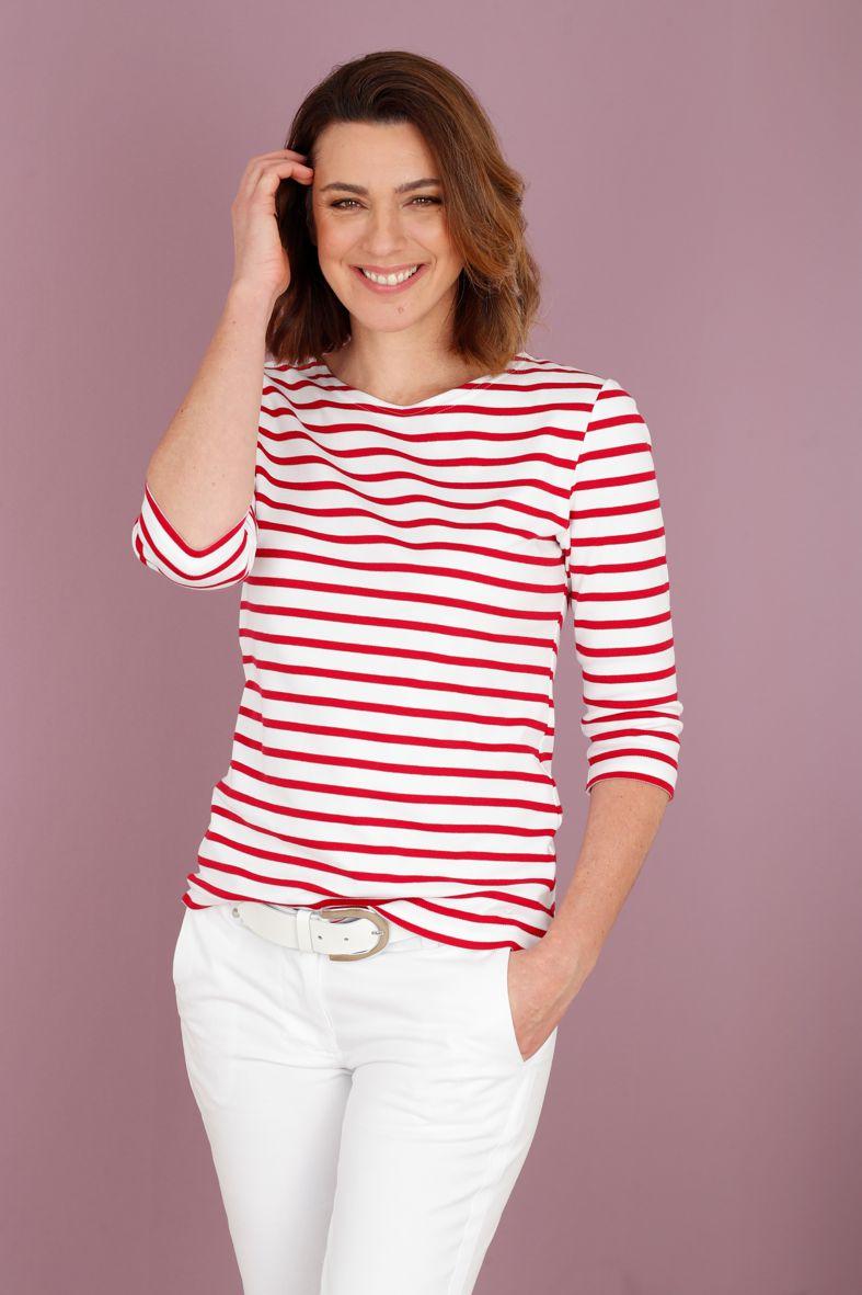 Zsofia - Weiss Rot - Ringelshirt