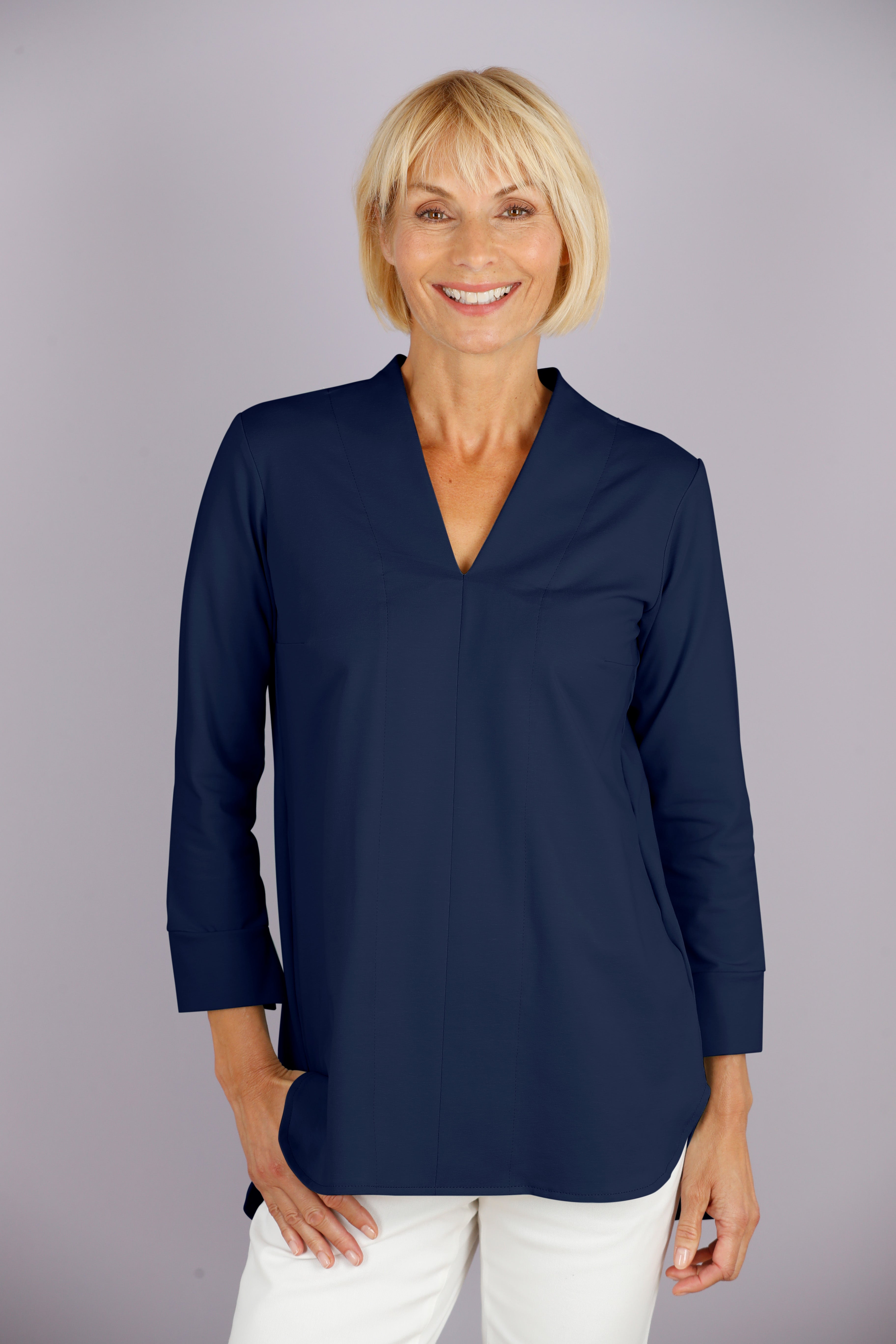 Kirsten - Marine - 3/4-Arm Tunika