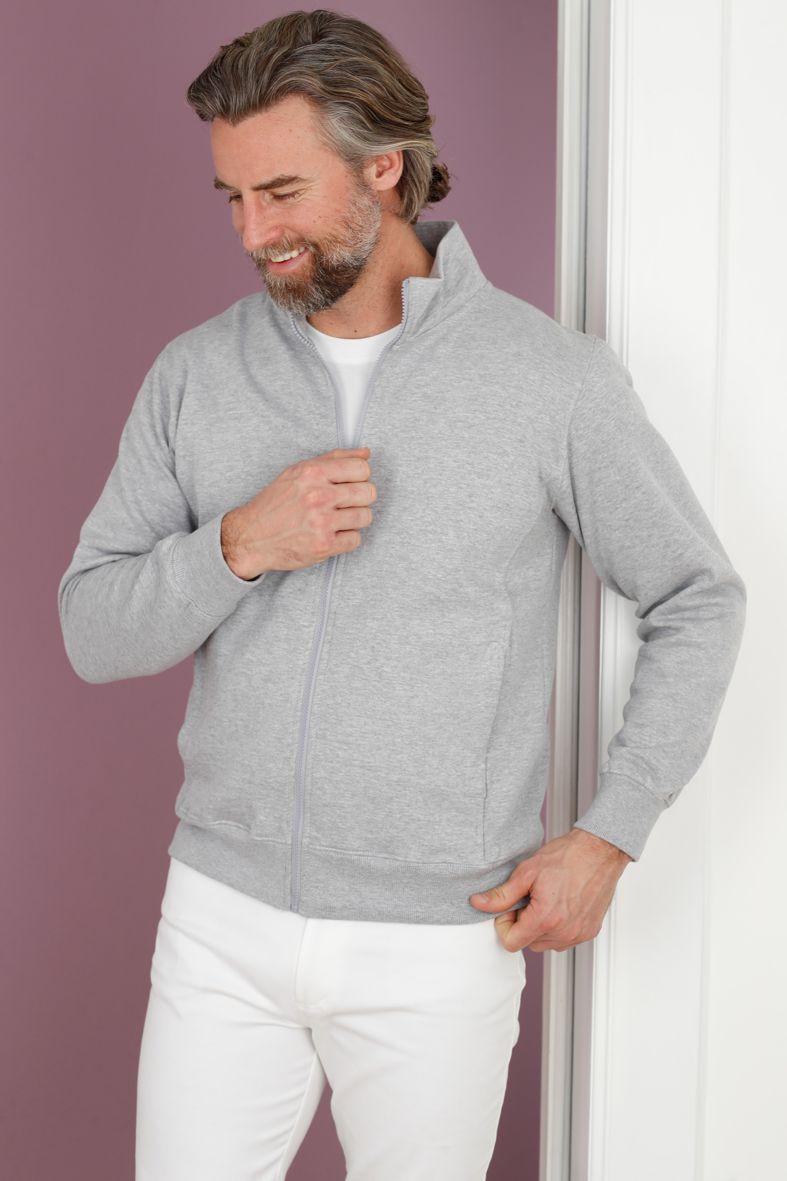 Homer - Graumelange - Sweatjacke im College-Stil